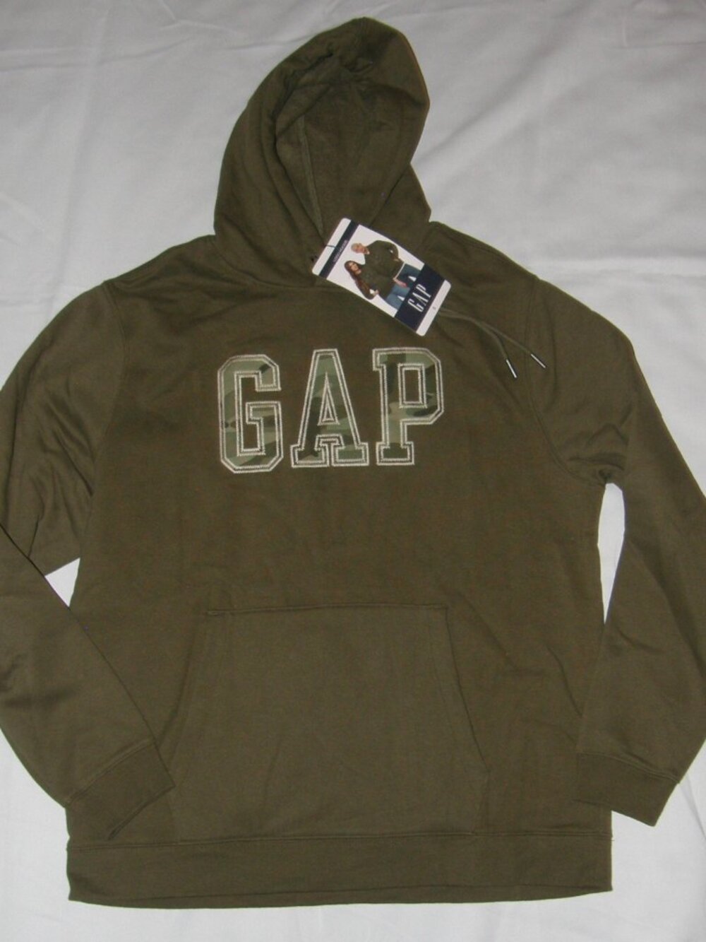 GAP Unisex Sz Small Olive Green Casual Wear Hoodie Hooded Sweatshirt Pocket NEW
